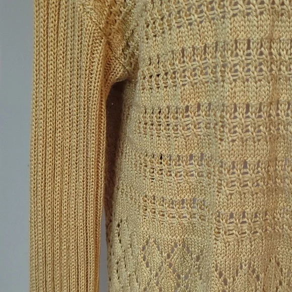 Marled Reunited Clothing Acrylic Longline Open Cardigan Sweater MEDIUM Yellow - Picture 5 of 15